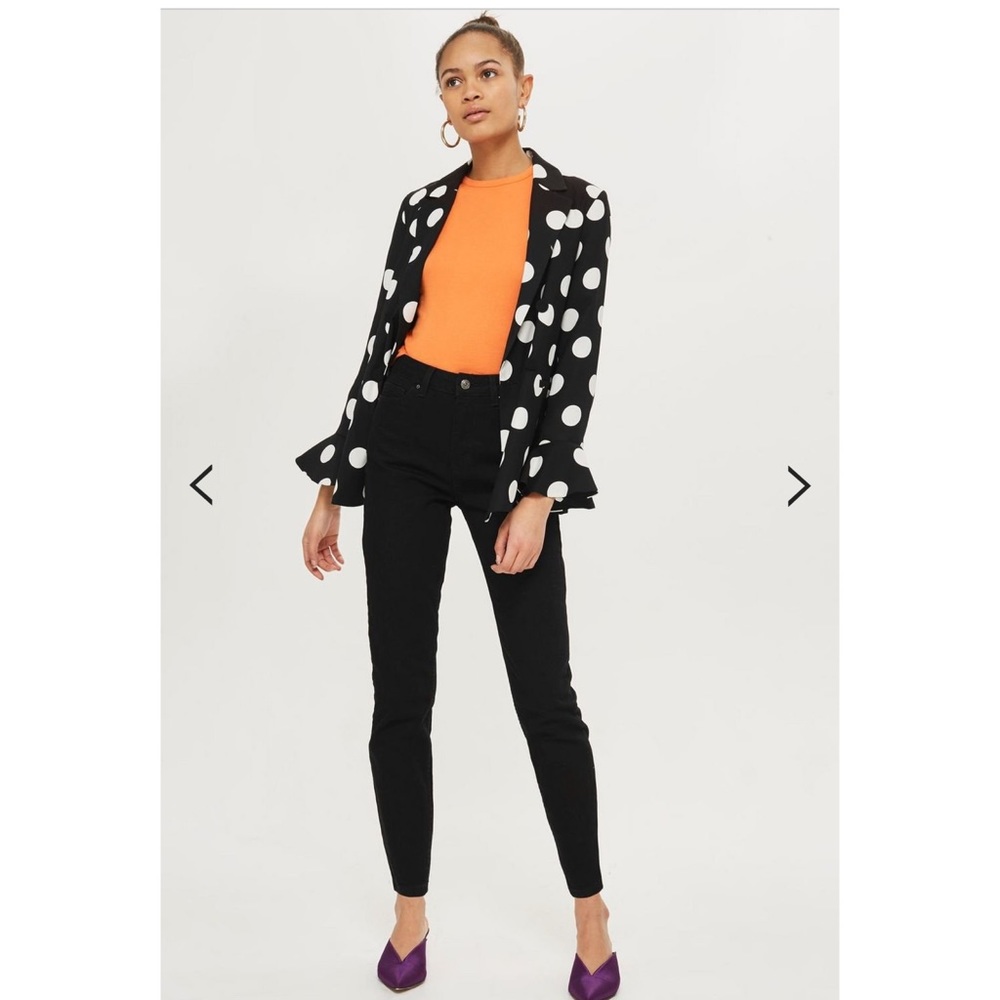 TOPSHOP Orson High Rise Slim Leg Black